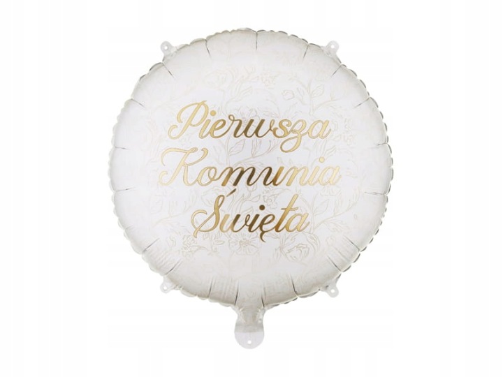 Balon Foliowy z złotym nadrukiem Pierwsza Komunia Święta