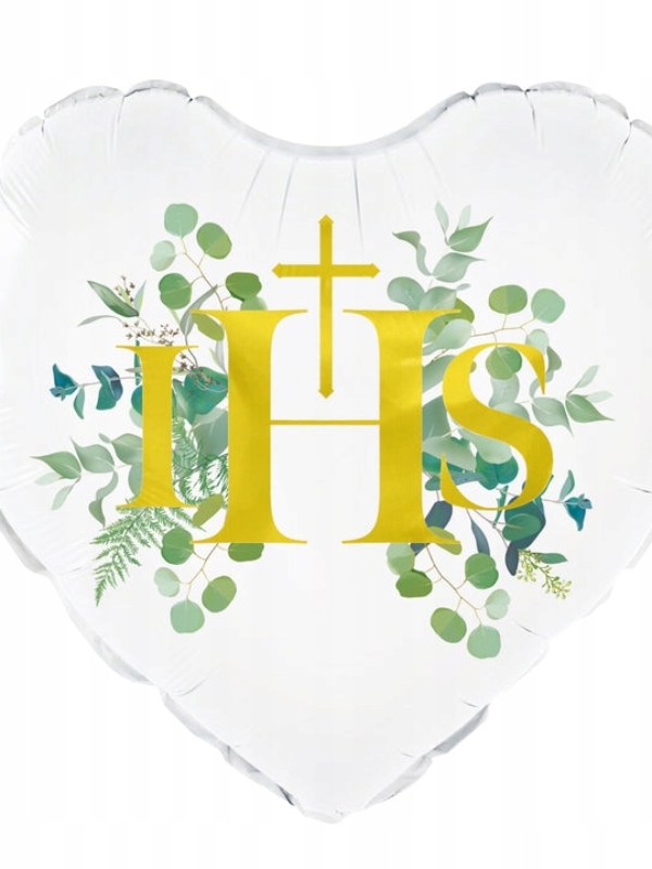 Balon-foliowy-serce-IHS-Eukaliptus-45cm-Komunia-Sw