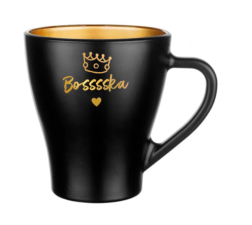 Kubek Hugo Gold Mat w torebce PET BH 042 – Bosssska (korona) (1)