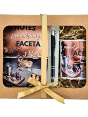 Zestaw Kubek + długopis + notes prawdziwego faceta z klasą.