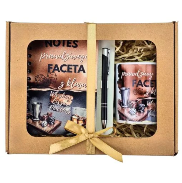 Zestaw kubek i notes z długopisem dla prawdziwego faceta
