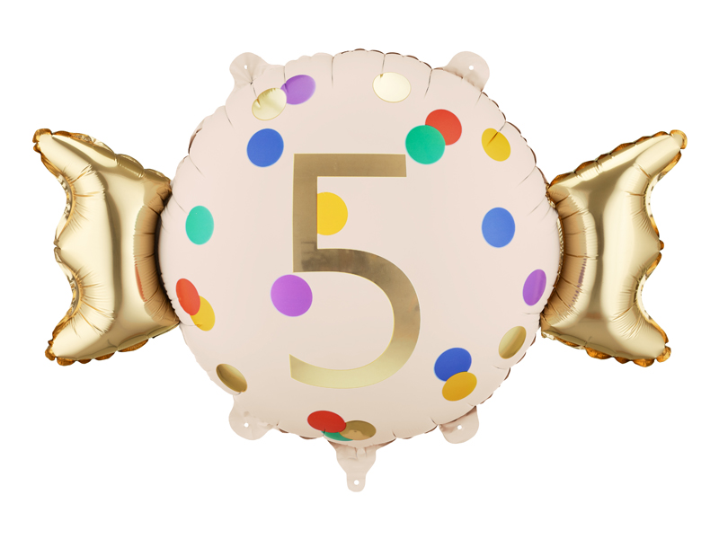 Balon Foliowy cukierek z cyfrą 5