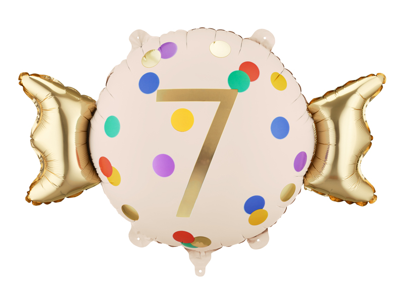 Balon Foliowy cukierek z cyfrą 7