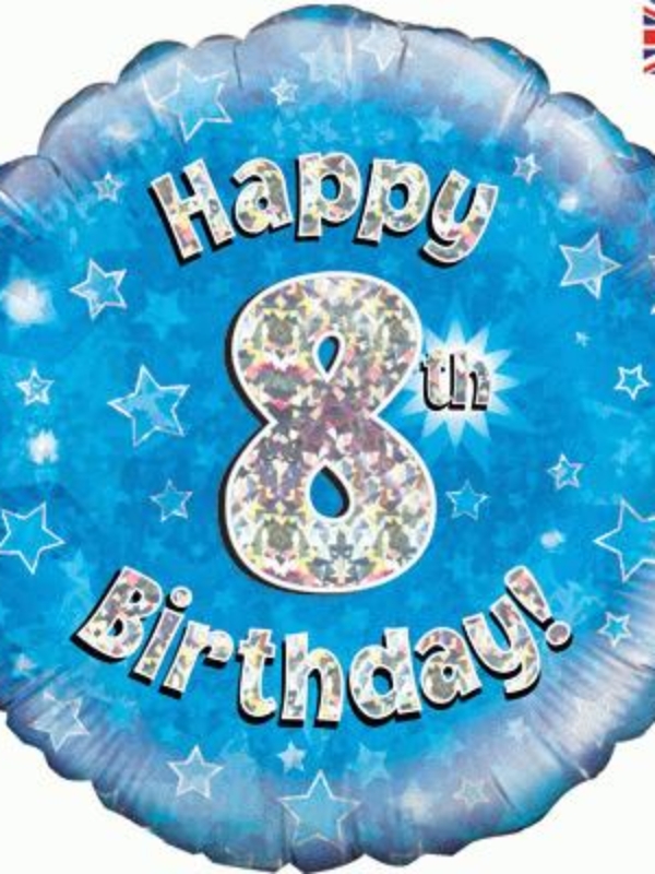 balon holo 8 niebieski