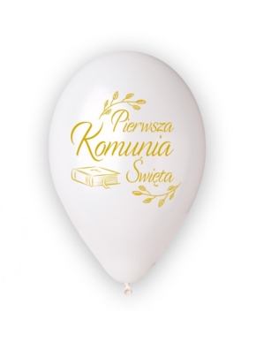 Balon lateksowy z napisem Pierwsza Komunia Święta