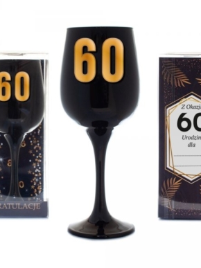 Kieliszek do wina 60 lat czarny