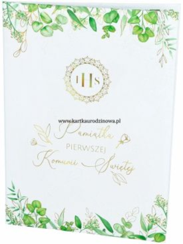 pamiątka I Komunii świętej – zielone listki