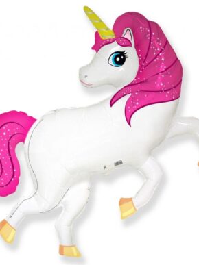 Balon foliowy Jednorożec - Unicorn Różowa grzywa