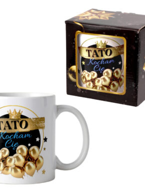 Kubek Tato Kocham Cie Gold-balony